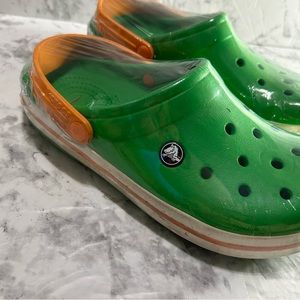 Green & Orange Crocs Size 9W 7M